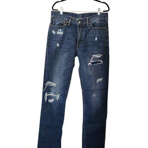 Men's Levi Strauss 511 Distressed Dark Wash Jeans 34X36